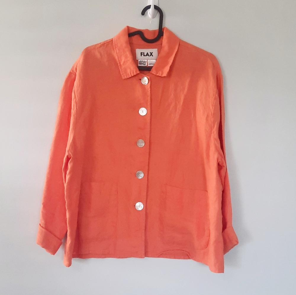 Flax Linen Button Down Shirt/Jacket